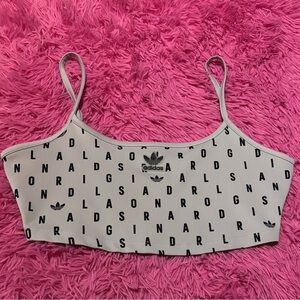 Adidas Spaghetti Strap Cropped Top Women Size Large